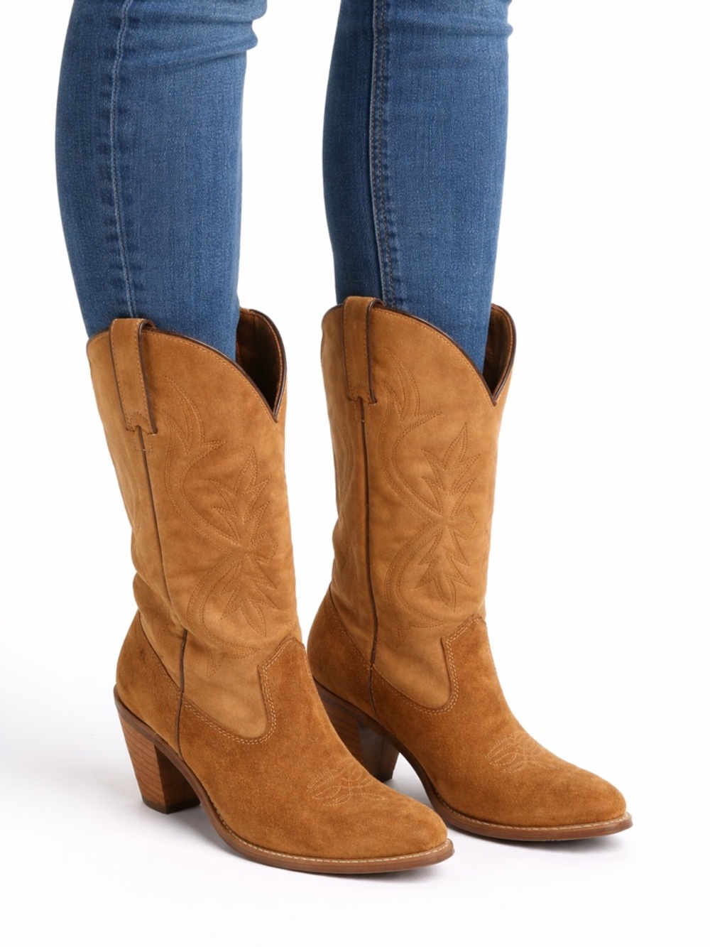 Size 6.5 Kenny Rogers Women’s Vintage Tan Suede Western Cowboy Boots